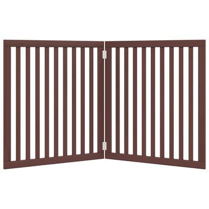 Dog Gate Foldable 2 Panels Brown 160 cm Poplar Wood