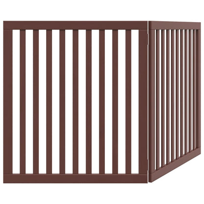 Dog Gate Foldable 2 Panels Brown 160 cm Poplar Wood