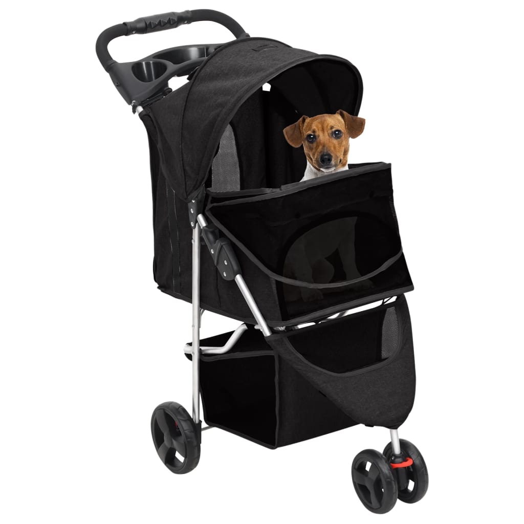 Folding Dog Stroller Black 80x46x98 cm Oxford Fabric