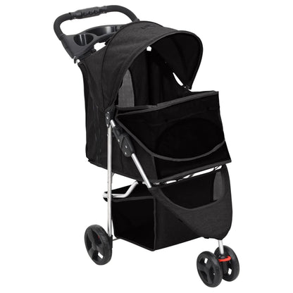 Folding Dog Stroller Black 80x46x98 cm Oxford Fabric