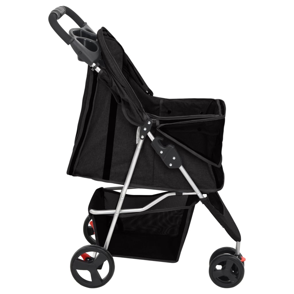 Folding Dog Stroller Black 80x46x98 cm Oxford Fabric