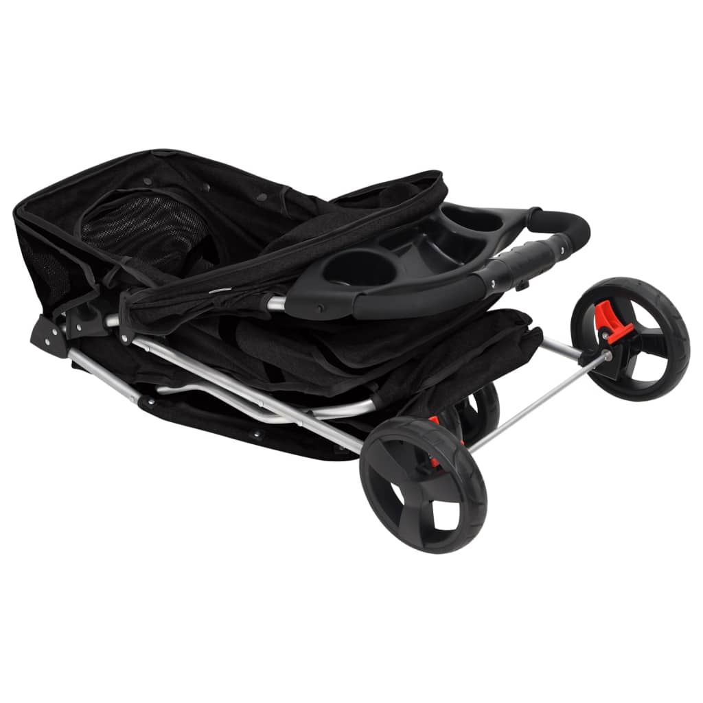 Folding Dog Stroller Black 80x46x98 cm Oxford Fabric