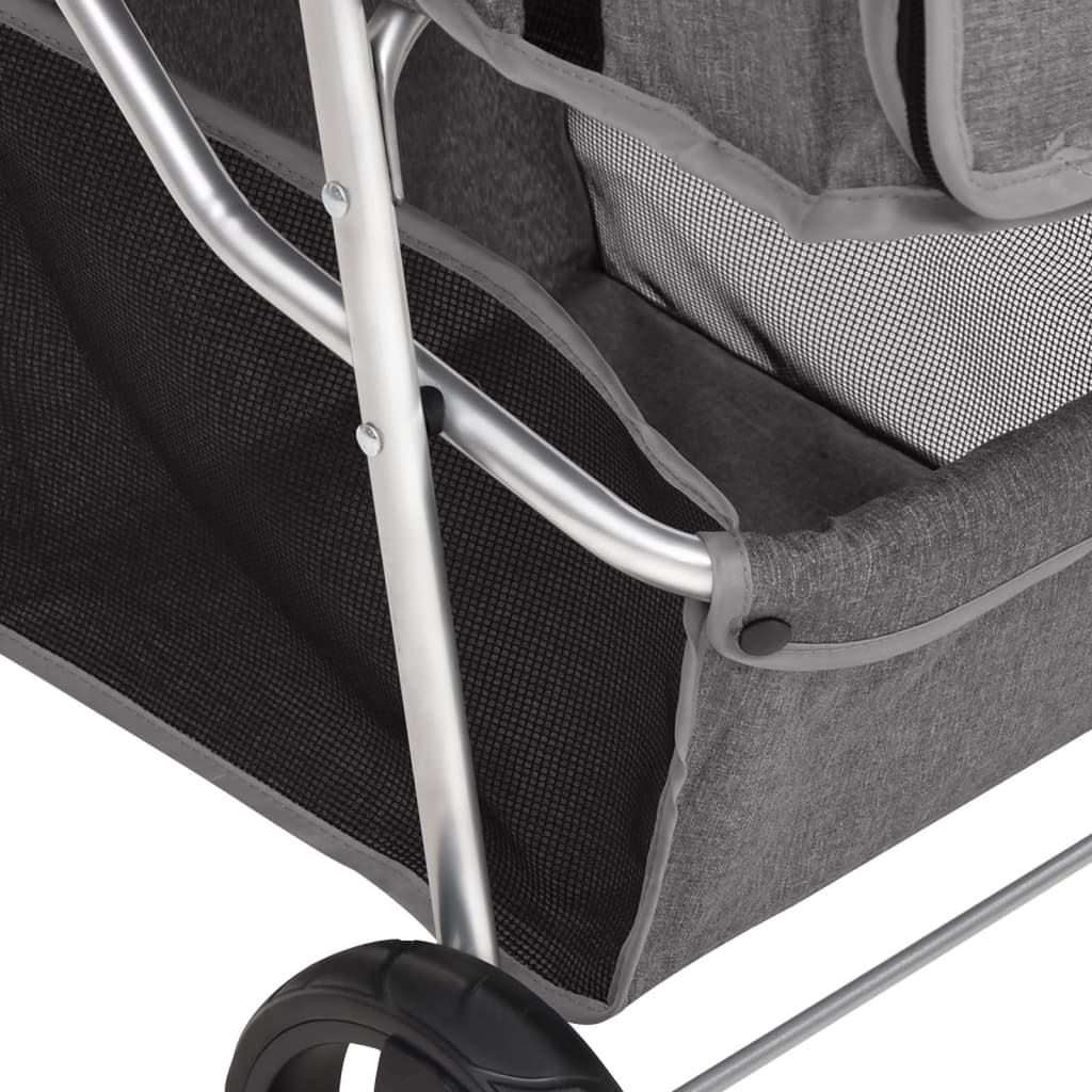 Folding Dog Stroller Grey 80x46x98 cm Oxford Fabric