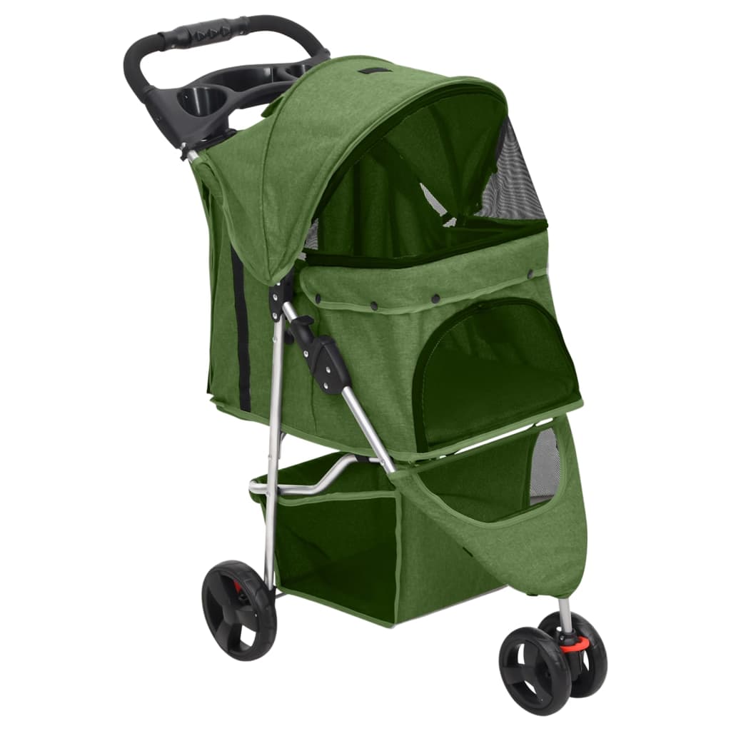 Folding Dog Stroller Green 80x46x98 cm Oxford Fabric