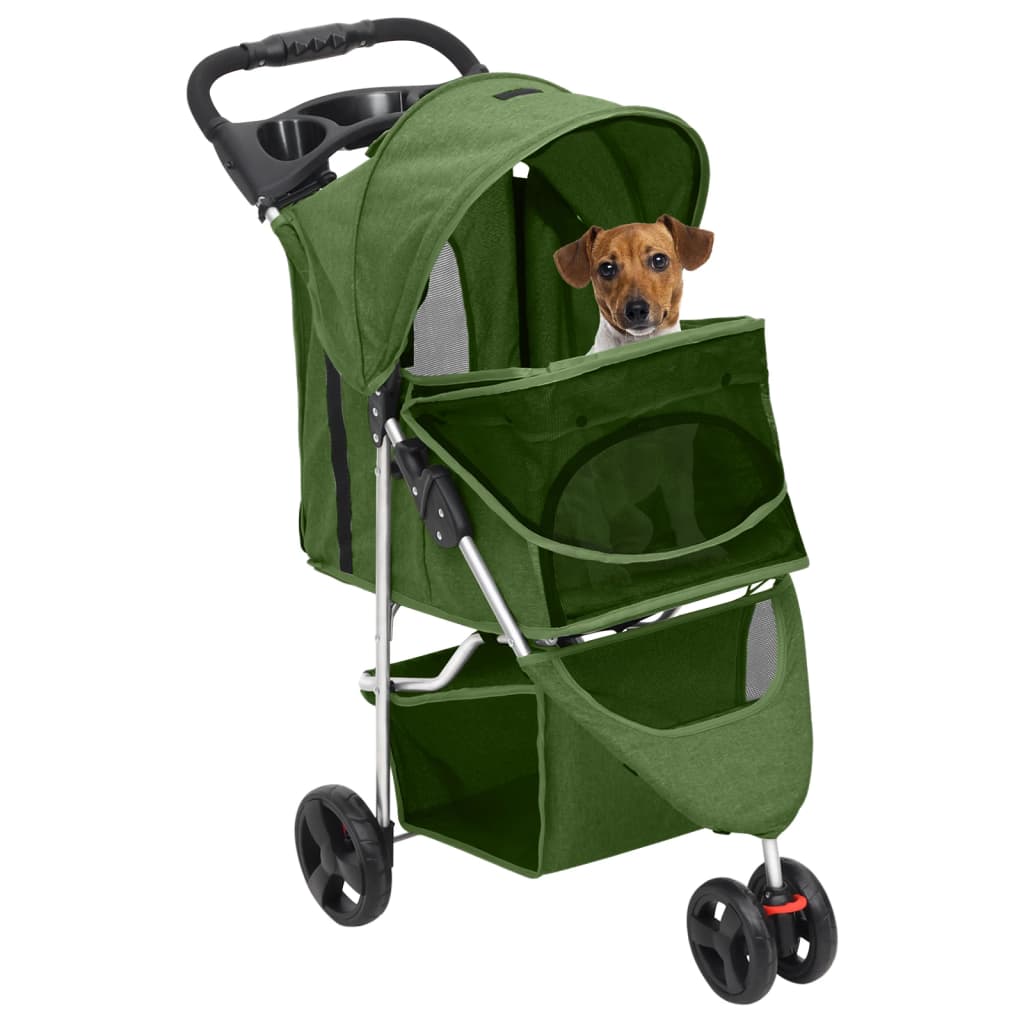 Folding Dog Stroller Green 80x46x98 cm Oxford Fabric