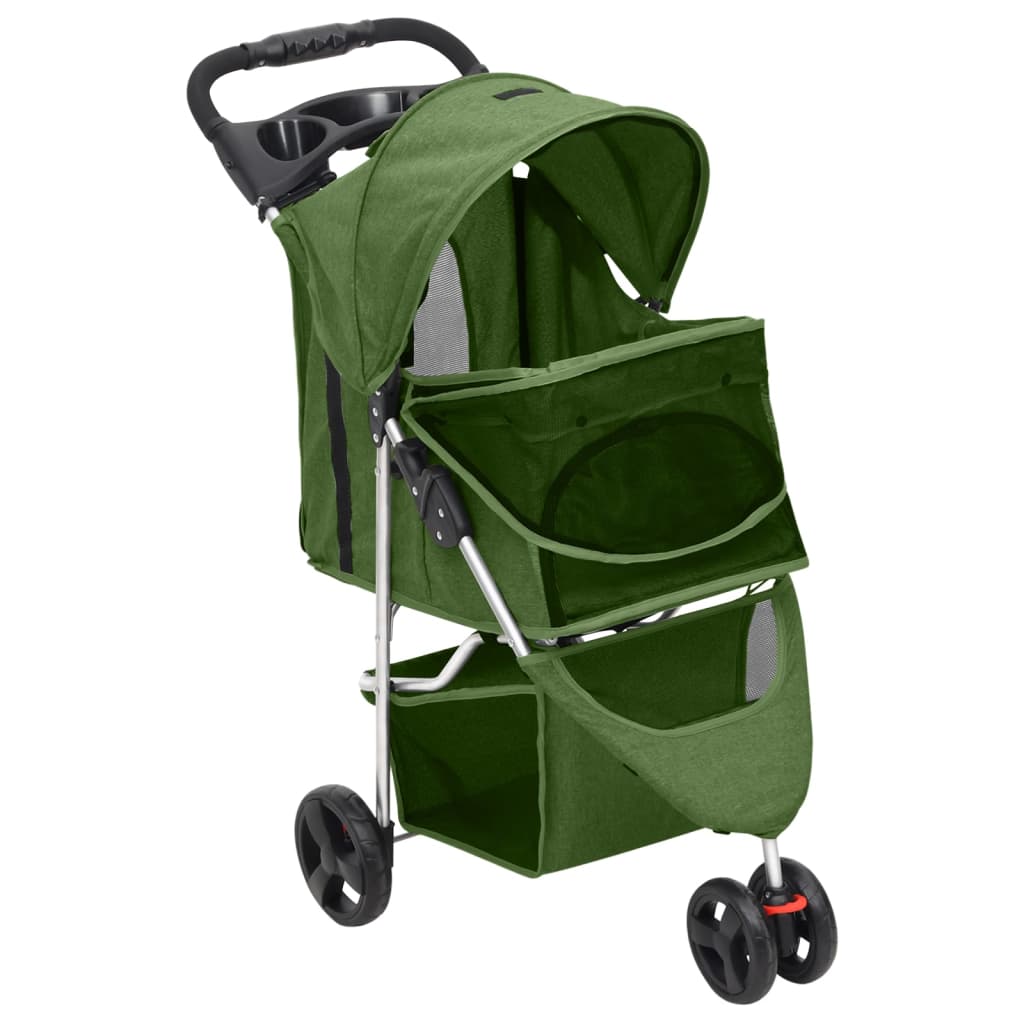 Folding Dog Stroller Green 80x46x98 cm Oxford Fabric