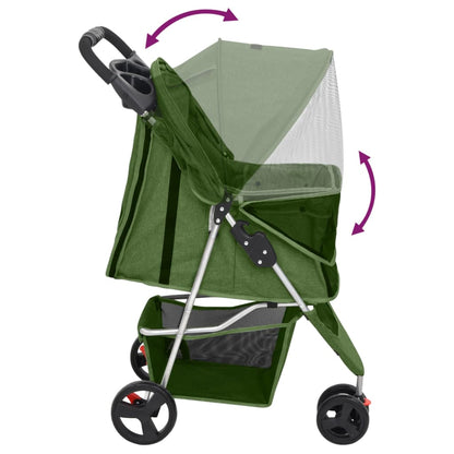 Folding Dog Stroller Green 80x46x98 cm Oxford Fabric