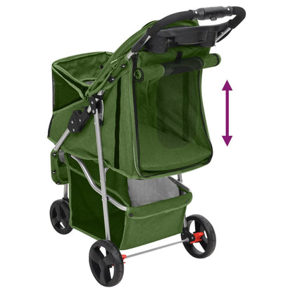 Folding Dog Stroller Green 80x46x98 cm Oxford Fabric