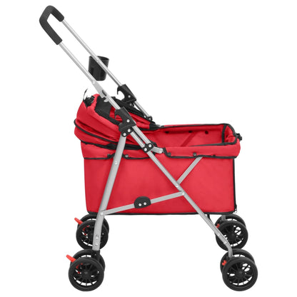 Folding Dog Stroller Red 76x50x100 cm Oxford Fabric