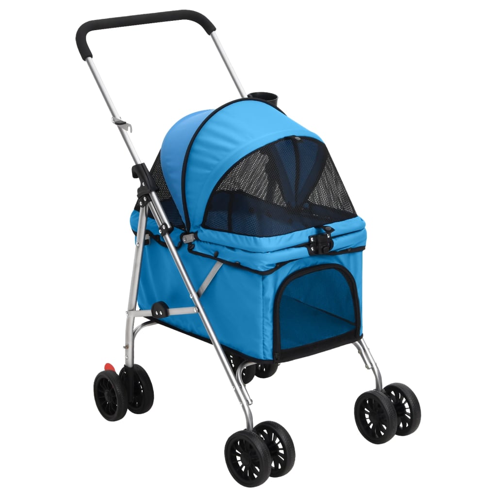 Folding Dog Stroller Blue 76x50x100 cm Oxford Fabric