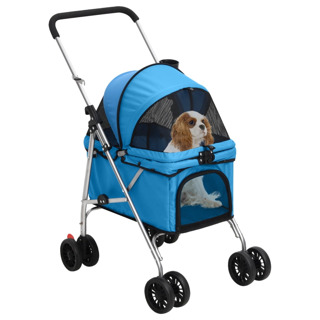 Folding Dog Stroller Blue 76x50x100 cm Oxford Fabric