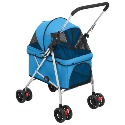 Folding Dog Stroller Blue 76x50x100 cm Oxford Fabric