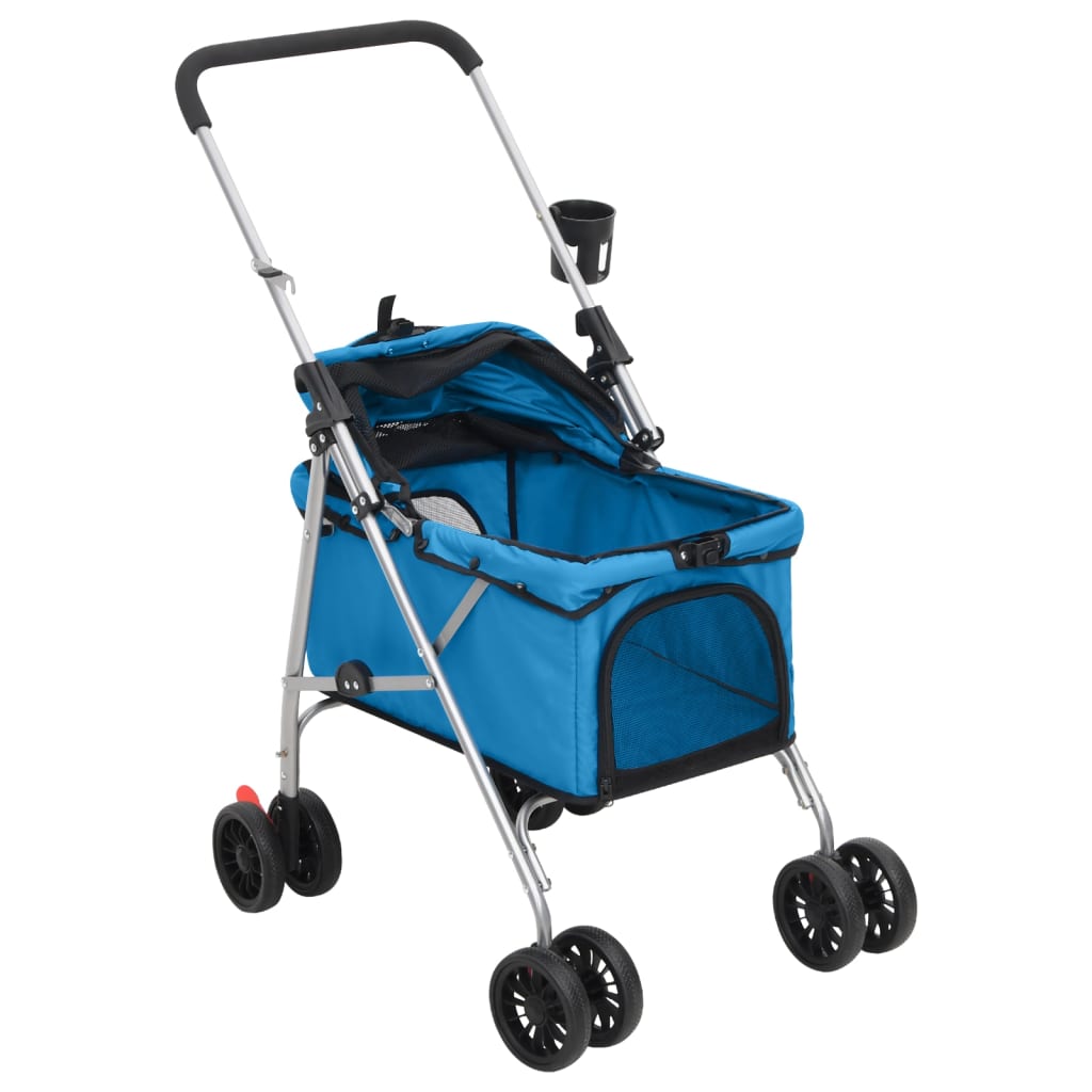 Folding Dog Stroller Blue 76x50x100 cm Oxford Fabric