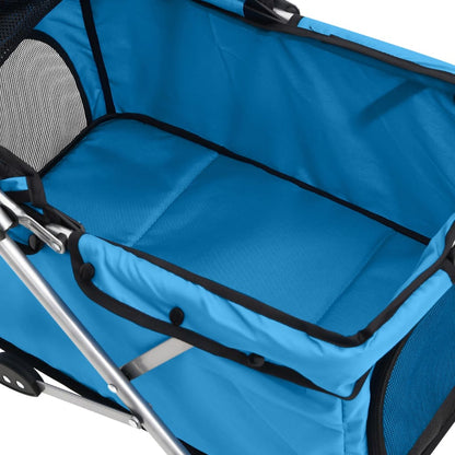 Folding Dog Stroller Blue 76x50x100 cm Oxford Fabric