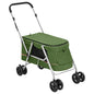 Folding Dog Stroller Green 100x49x96 cm Linen Fabric