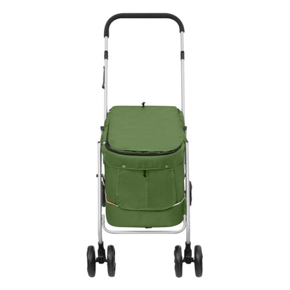 Folding Dog Stroller Green 100x49x96 cm Linen Fabric