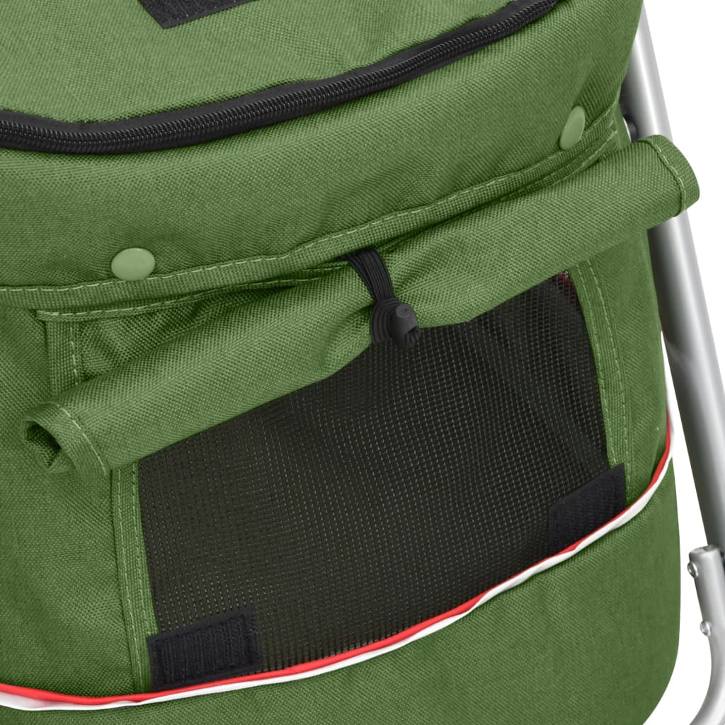 Folding Dog Stroller Green 100x49x96 cm Linen Fabric