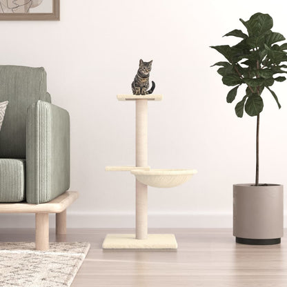 Cat Tree with Sisal Scratching Posts Cream 72 cm