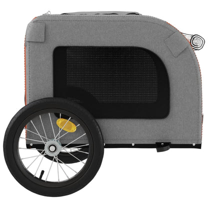 Pet Bike Trailer Orange and Grey Oxford Fabric and Iron