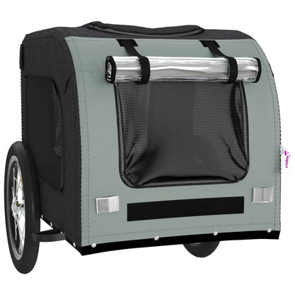 Pet Bike Trailer Black and Grey Oxford Fabric and Iron