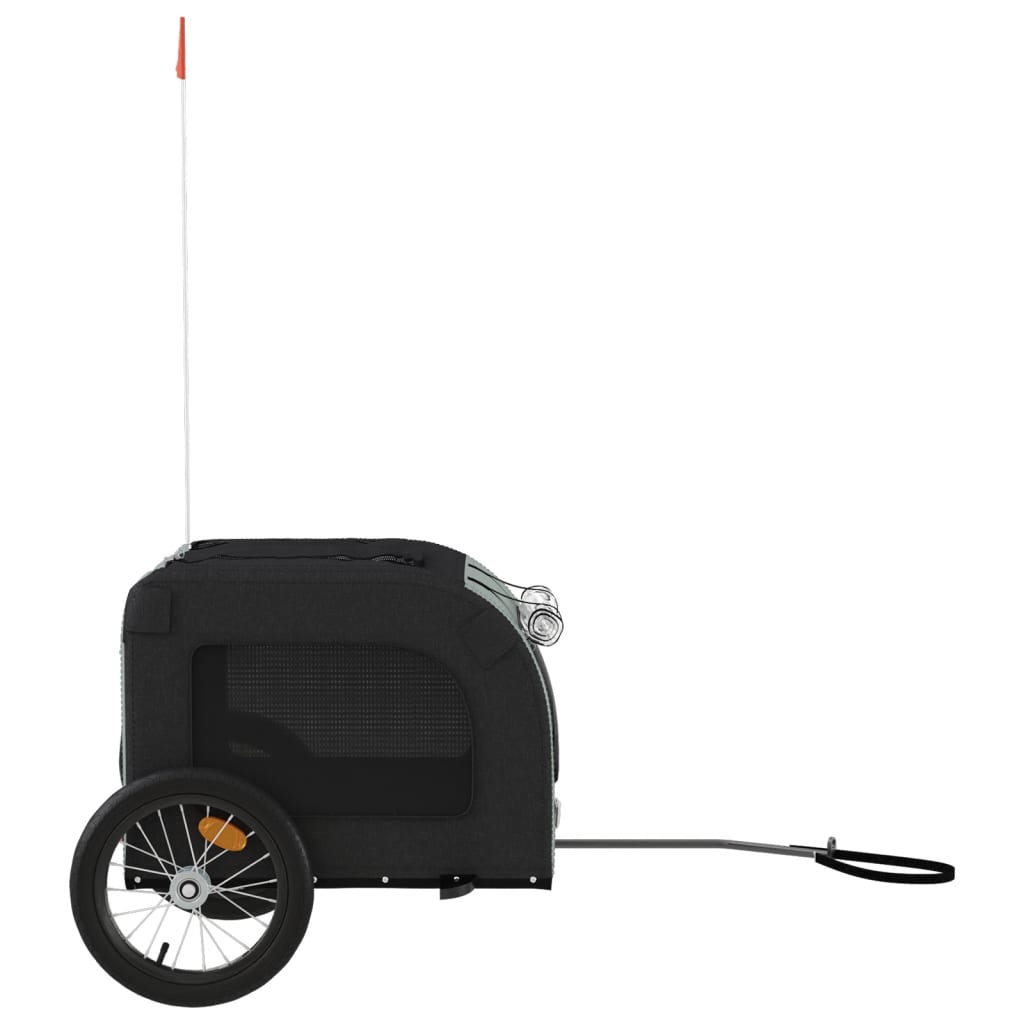 Pet Bike Trailer Black and Grey Oxford Fabric and Iron