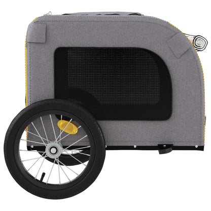 Pet Bike Trailer Yellow and Grey Oxford Fabric and Iron