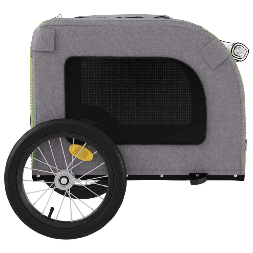 Pet Bike Trailer Green and Grey Oxford Fabric and Iron