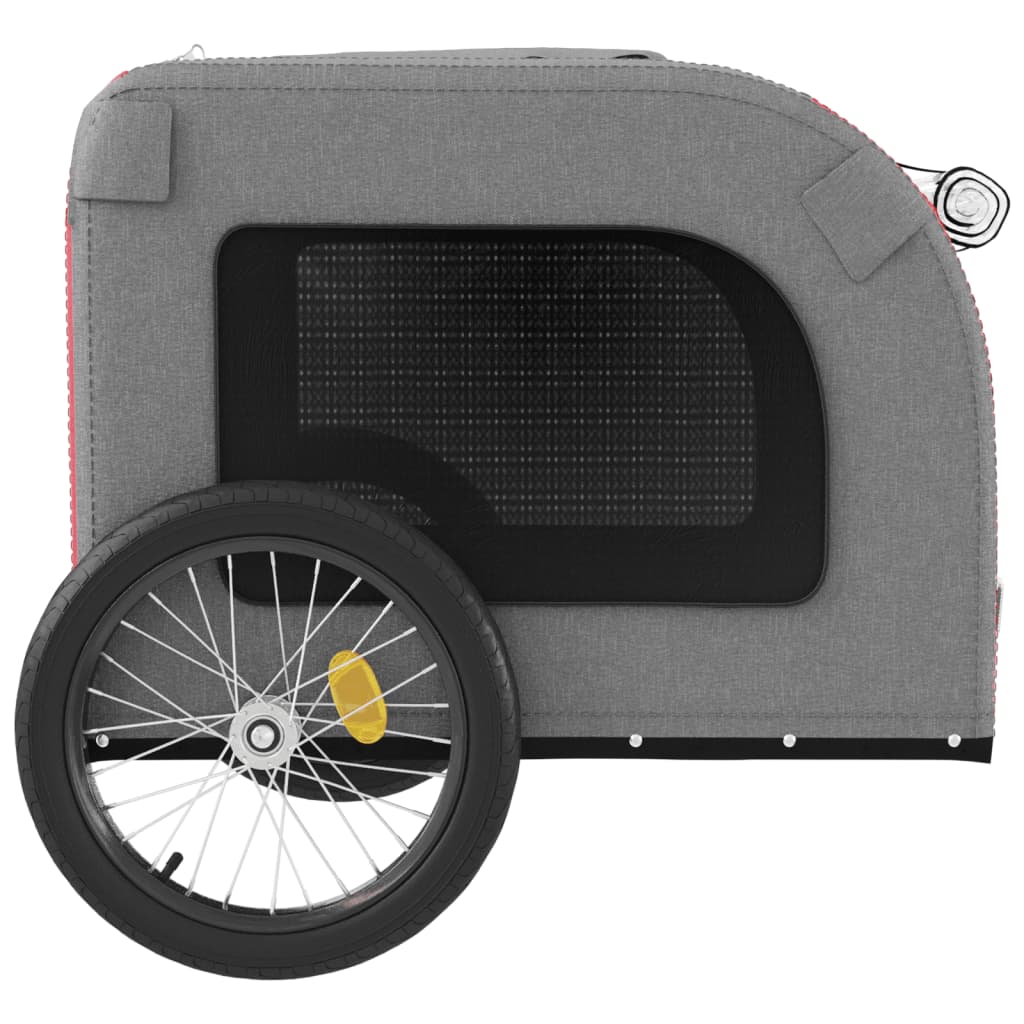 Pet Bike Trailer Red and Grey Oxford Fabric&Iron