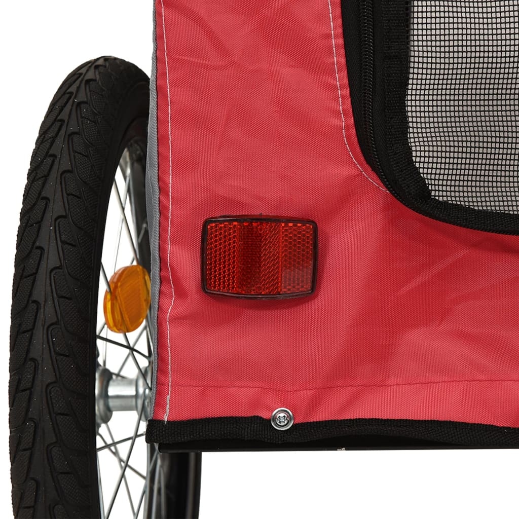 Pet Bike Trailer Red and Grey Oxford Fabric&Iron