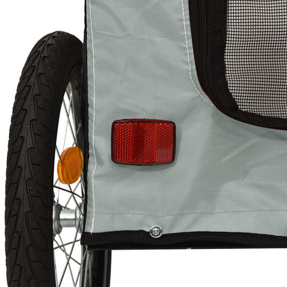 Pet Bike Trailer Grey and Black Oxford Fabric&Iron