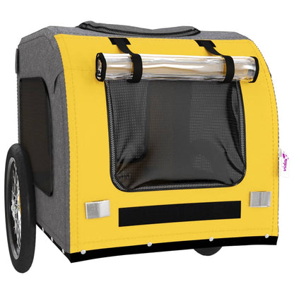 Pet Bike Trailer Yellow and Grey Oxford Fabric&Iron