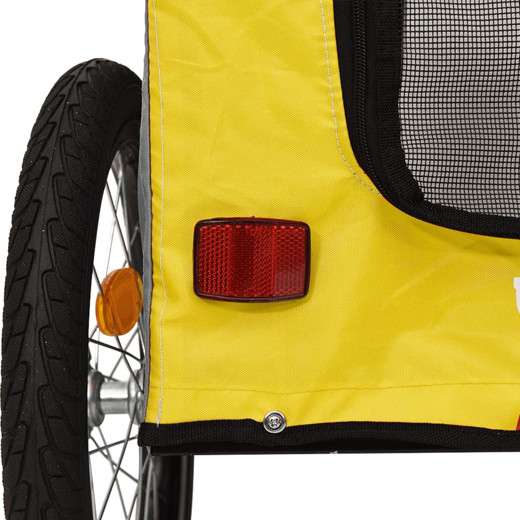 Pet Bike Trailer Yellow and Grey Oxford Fabric&Iron