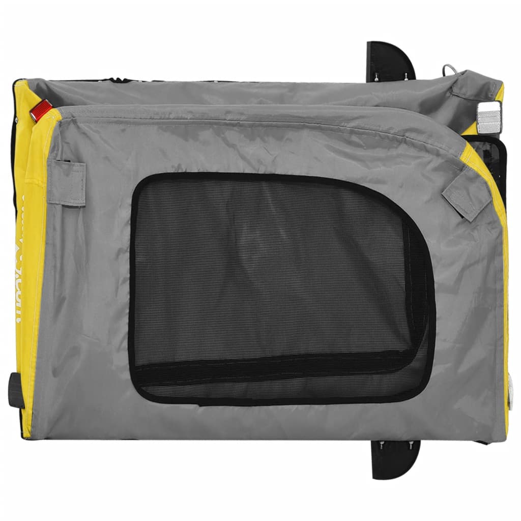 Pet Bike Trailer Yellow and Grey Oxford Fabric&Iron