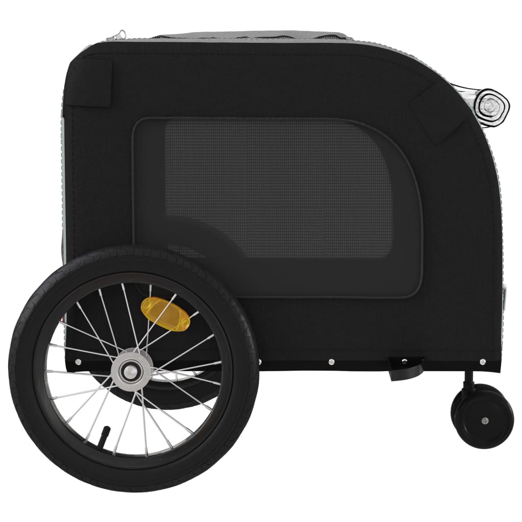 Pet Bike Trailer Black and Grey Oxford Fabric and Iron