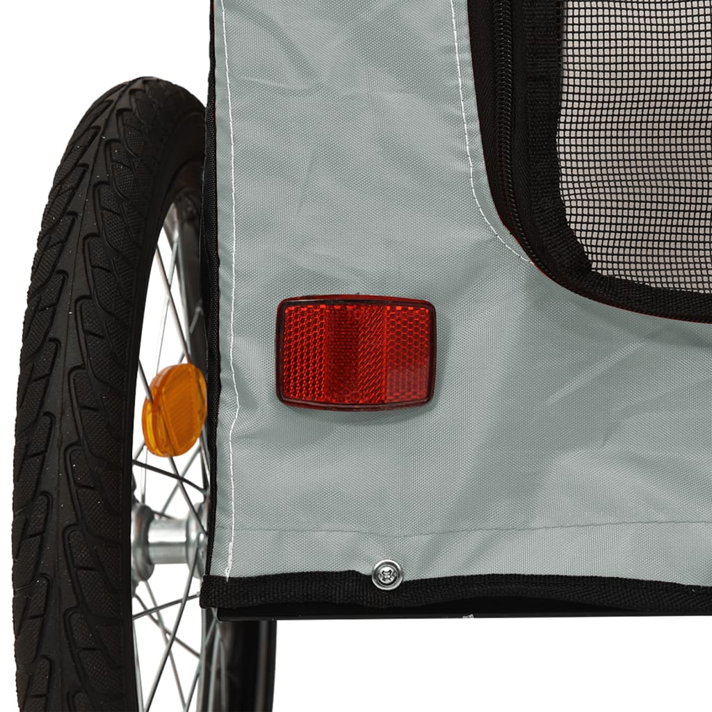 Pet Bike Trailer Black and Grey Oxford Fabric and Iron