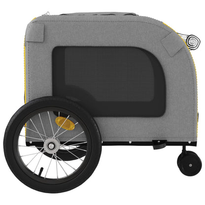 Pet Bike Trailer Yellow and Grey Oxford Fabric and Iron