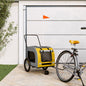 Pet Bike Trailer Yellow and Grey Oxford Fabric and Iron