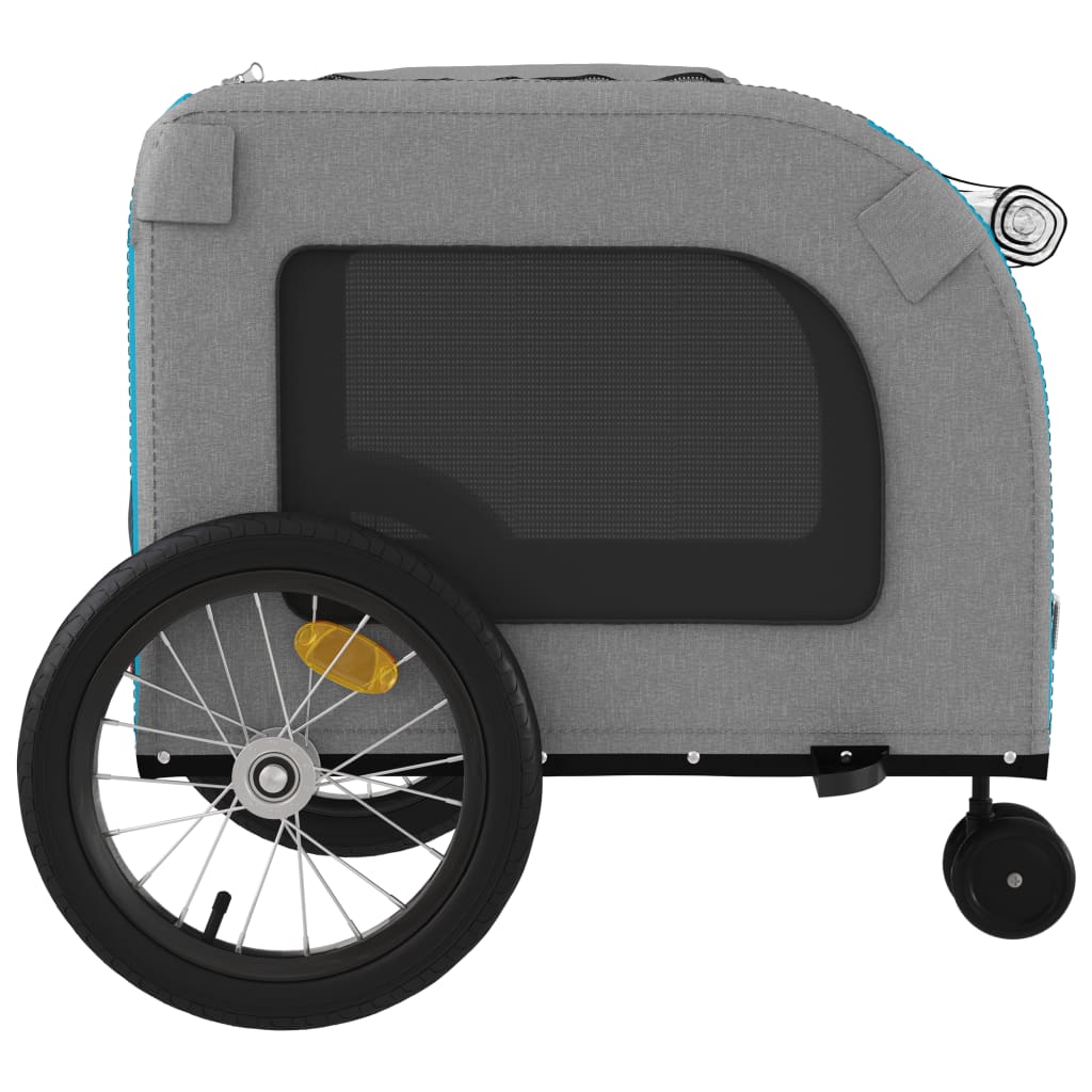 Pet Bike Trailer Blue and Grey Oxford Fabric and Iron