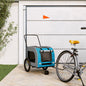 Pet Bike Trailer Blue and Grey Oxford Fabric and Iron