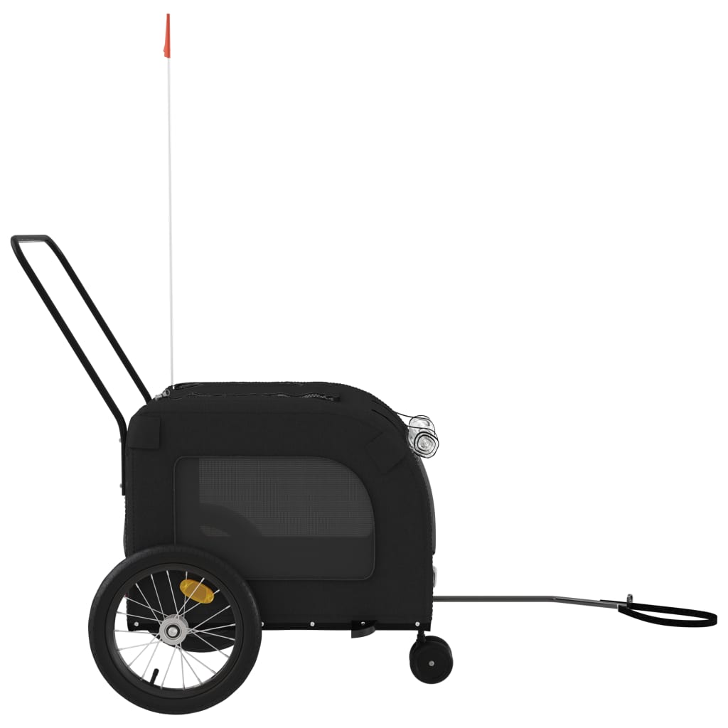 Pet Bike Trailer Black Oxford Fabric and Iron