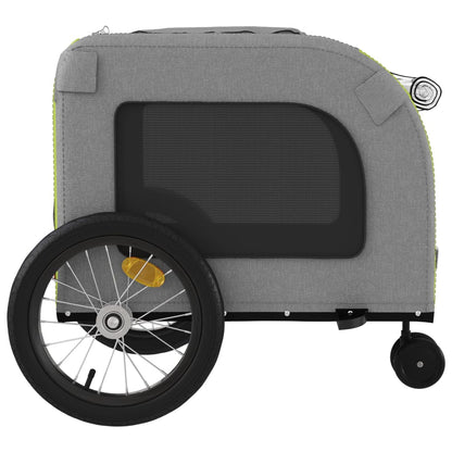 Pet Bike Trailer Green and Grey Oxford Fabric and Iron