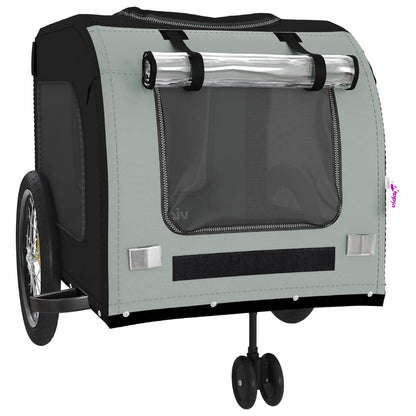 Pet Bike Trailer Black and Grey Oxford Fabric and Iron