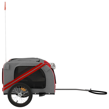 Pet Bike Trailer Red and Grey Oxford Fabric and Iron