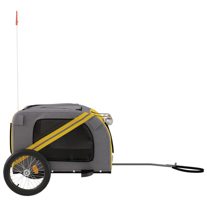 Pet Bike Trailer Yellow and Grey Oxford Fabric and Iron