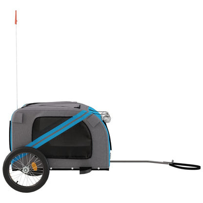 Pet Bike Trailer Blue and Grey Oxford Fabric and Iron