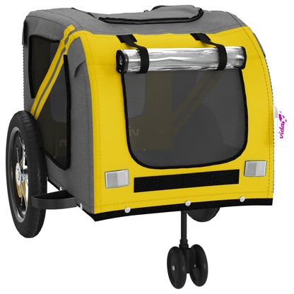 Pet Bike Trailer Yellow and Black Oxford Fabric and Iron