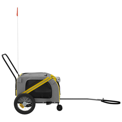 Pet Bike Trailer Yellow and Black Oxford Fabric and Iron