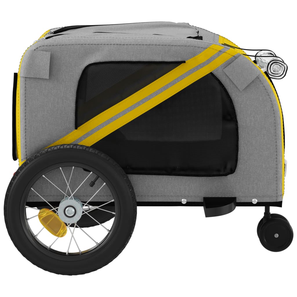 Pet Bike Trailer Yellow and Black Oxford Fabric and Iron