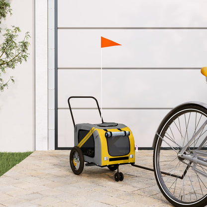 Pet Bike Trailer Yellow and Black Oxford Fabric and Iron