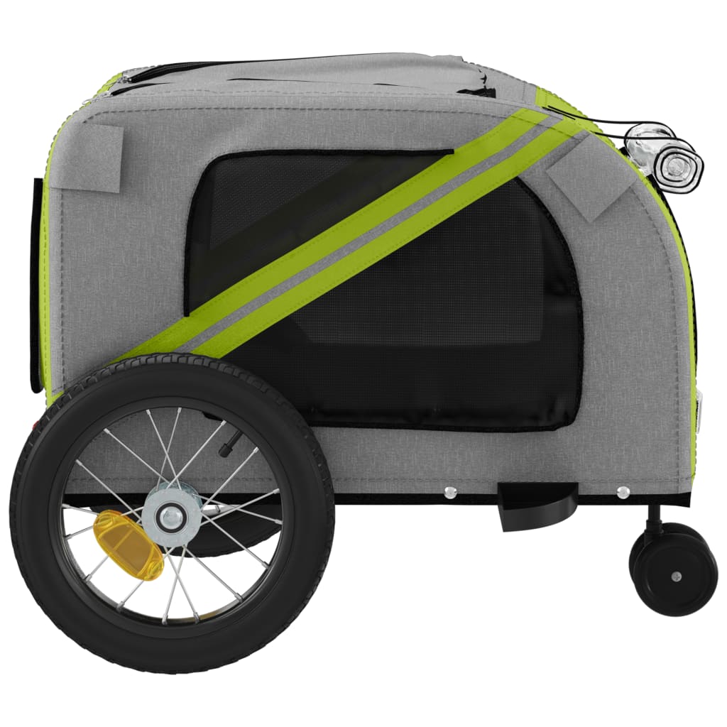 Pet Bike Trailer Green and Black Oxford Fabric and Iron